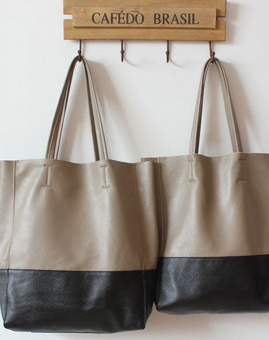 Handmade Vintage Leather Assorted Colors Oversize Tote Bag Shoulder Bag Handbag For Women - EverHandmade
