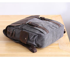 Lake Green Waxed Canvas Mens Large 14'' Laptop Backpack College Backpack Hiking Backpack for Men