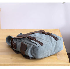 Lake Green Waxed Canvas Mens Large 14'' Laptop Backpack College Backpack Hiking Backpack for Men