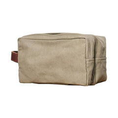 Large Canvas Leather Mens Clutch Bags Zipper Green Wristlet Bag Canvas Purse for Men