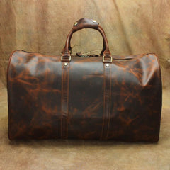 Large Leather Mens Barrel Overnight Bags Weekender Bag Travel Bags For Men