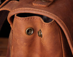 Cool Brown Leather Men's 13'' Laptop Backpack School Backpack Travel Backpack For Men