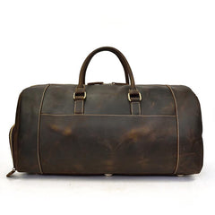 Large Leather Men Barrel Overnight Bags Travel Bags Weekender Bags For Men