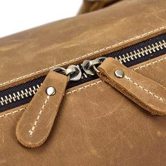 Large Leather Men Barrel Overnight Bags Travel Bags Weekender Bags For Men