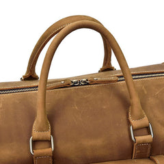 Large Leather Men Barrel Overnight Bags Travel Bags Weekender Bags For Men