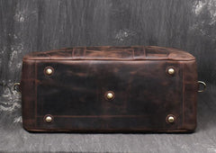 Vintage Large Leather Men's Travel Bag Overnight Bag Weekender Bag For Men