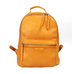 Vintage Cute Tan Leather Backpack Coffee Leather Fashion School Backpack for Women