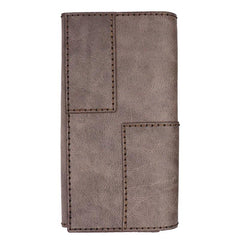 Mens Leather Trifold Long Wallet Handmade Lots Cards Checkbook Long Wallet for Men