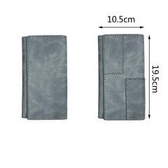 Mens Leather Trifold Long Wallet Lots Cards Handmade Checkbook Long Wallet for Men