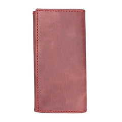 Mens Leather Trifold Long Wallet Lots Cards Handmade Checkbook Long Wallet for Men