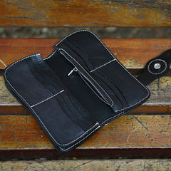Leather Tooled Indian Chief Mens Biker Chain Wallet Handmade Leather Biker Wallet for Men - EverHandmade