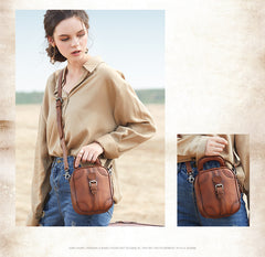 Leather Womens Small Vertical Shoulder Bag Small Handmade Crossbody Handbag Purse for Ladies