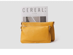 Yellow Leather Wristlet Wallet Womens Small Minimalist Shoulder Purse Zip Crossbody Purse Slim Shoulder Bag for Women