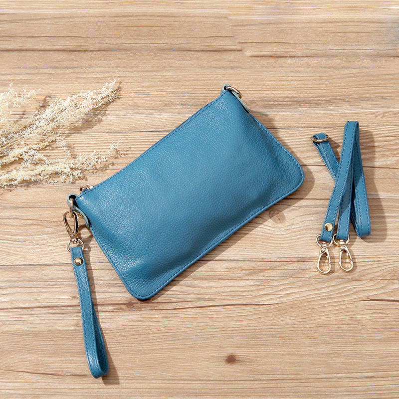 Small Teal Leather Crossbody Purse