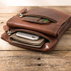 Leather Belt Pouch Belt Cases Mens Waist Bag Shoulder Bag for Men