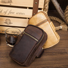 Leather Belt Pouch Mens Small Cases Arm Case Pouch for Men