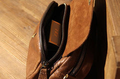 Leather Mens Belt Pouch Small Cases Waist Bags Belt Bag Shoulder Bag for Men