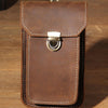 Leather Mens Belt Pouch Small Cases Waist Bag Hip Pack Belt Bag for Men