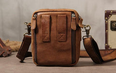 Leather Belt Pouch Mens Small Cases Waist Bag Hip Pack Fanny Pack for Men