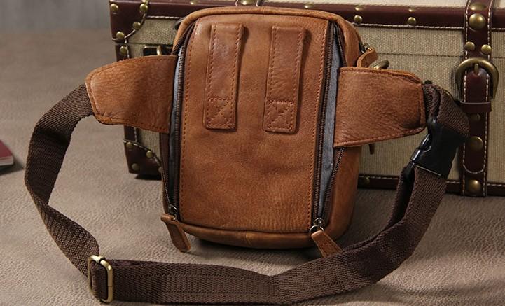 Leather Belt Pouch Mens Small Cases Waist Bag Hip Pack Belt Bag