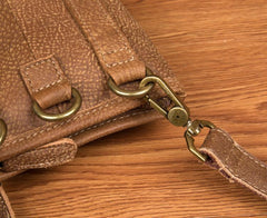 Brown Leather Belt Pouch Mens Small Waist Bag Belt Bag Mini Side Bag Courier Bag for Men