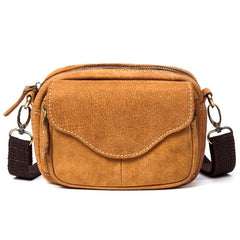 Brown Mens Leather Belt Pouch Small Messenger Bag Waist Bag Belt Bag for Men