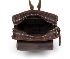 Vintage Mens Leather Belt Pouch Small Belt Cases Small Hip Pouch Waist Bag for Men