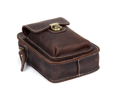 Vintage Mens Leather Belt Pouch Small Belt Cases Small Hip Pouch Waist Bag for Men