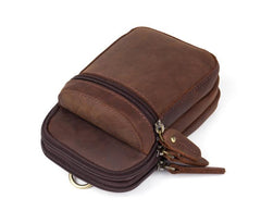 Brown Leather Belt Pouch Mens Small Belt Case Belt Bag Small Waist Bag for Men