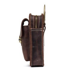 Vintage Mens Leather Belt Pouch Small Belt Cases Small Hip Pouch Waist Bag for Men