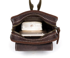 Vintage Mens Leather Belt Pouch Small Belt Cases Small Hip Pouch Waist Bag for Men