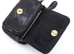 Leather Belt Pouch Mens Small Waist Cases Waist Bag for Men