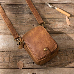 Leather Belt Pouch Phone Cases Mens Waist Bag Shoulder Bag for Men