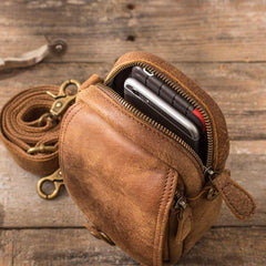 Leather Belt Pouch Phone Cases Mens Waist Bag Shoulder Bag for Men