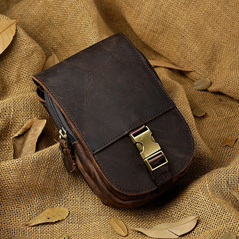 Vintage Leather Cigarette Case Belt Pouch for Men Waist Bags BELT BAG For Men
