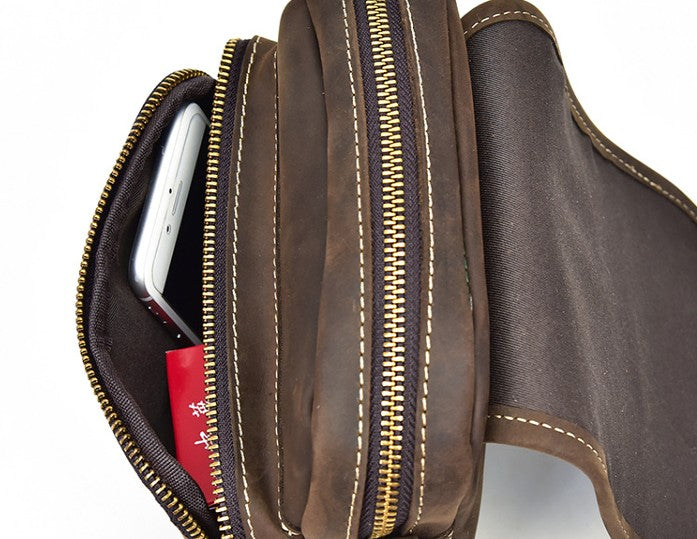 Leather Belt Pouch for Men Waist Bag BELT BAG Cell Phone Holsters Shou