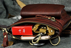 Small Leather Mens Belt Pouch Waist Bag Shoulder Bag BELT BAG For Men