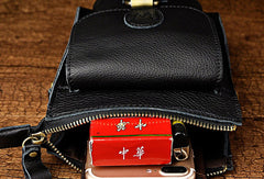 Mens Small Leather Belt Pouch Waist Bag BELT BAG Shoulder Bag For Men