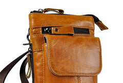 Small Leather Mens Belt Pouch Waist Bag Shoulder Bag BELT BAG For Men
