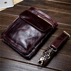 Mens Leather Belt Pouch Shoulder Bag Waist Bag BELT BAG For Men