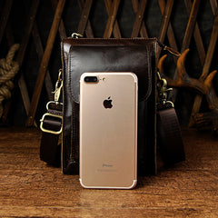 Mens Small Leather Belt Pouch Waist Bag BELT BAG Shoulder Bag For Men