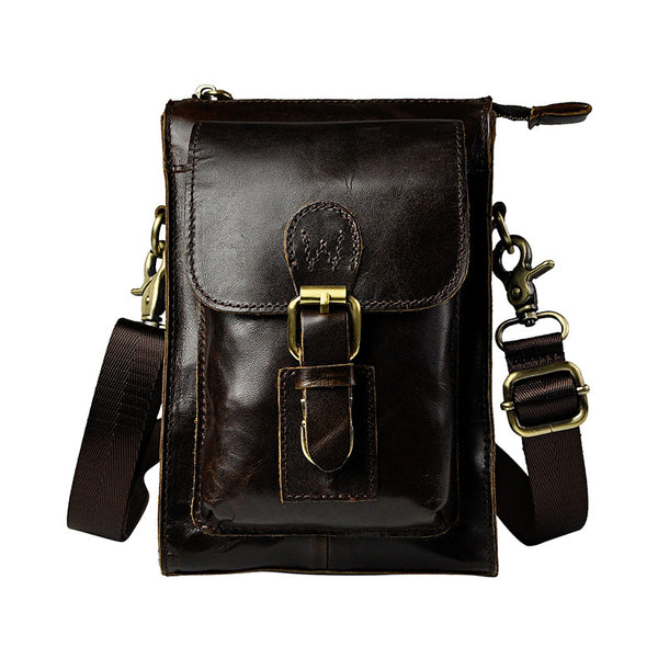 Mens Small Leather Belt Pouch Waist Bag BELT BAG Shoulder Bag For Men