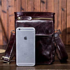 Mens Leather Belt Pouch Shoulder Bag Waist Bag BELT BAG For Men
