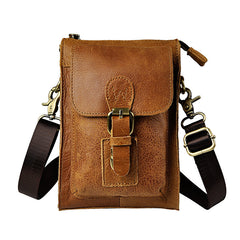 Mens Small Leather Belt Pouch Waist Bag BELT BAG Shoulder Bag For Men