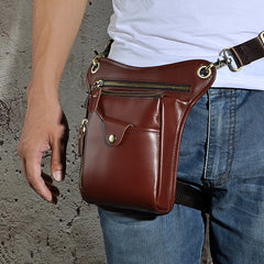 Leather Mens Belt Pouch Phone Waist Bag BELT BAG Shoulder Bag For Men