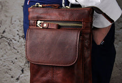 Small Leather Mens Belt Pouch Waist Bag Shoulder Bag BELT BAG For Men