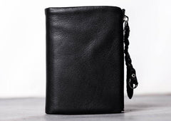 Leather Black Men Slim Small Wallet Bifold billfold Wallet for Men