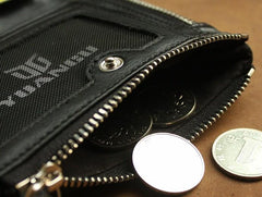 Leather Black Men Slim Small Wallet Bifold billfold Wallet for Men