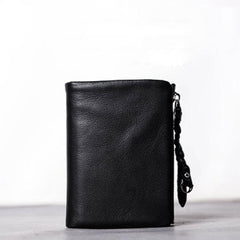 Leather Black Men Slim Small Wallet Bifold billfold Wallet for Men