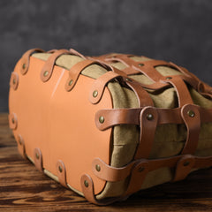 Leather Canvas Women Bucket Bag Shopper Bag Shoulder Bag For Women